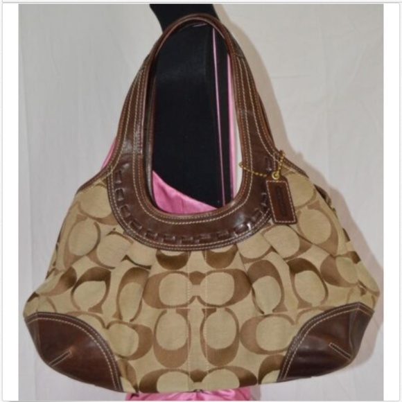 Coach Handbags - Coach Ergo Kiss Lock Satchel Large Brown Purse